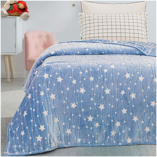 Κουβέρτα fleece 160x220 Beauty Home Art 6135 Γαλάζιο