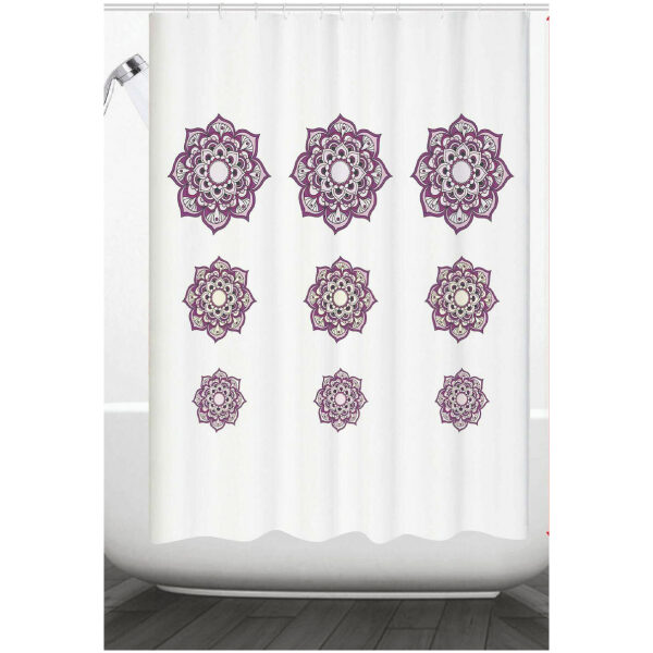 Bath curtain 180x200 Flamingo Lotus White Purple