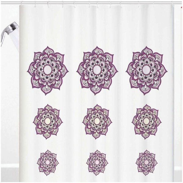 Bath curtain 180x200 Flamingo Lotus White Purple