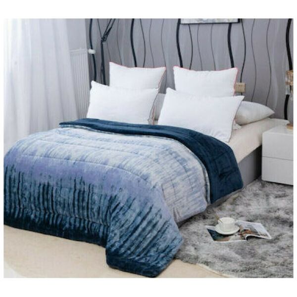 Blanket duvet 210×230 flannel isothermal Rain Blue