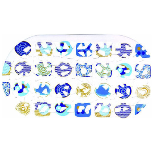 Bath mat with suction cup White Blue