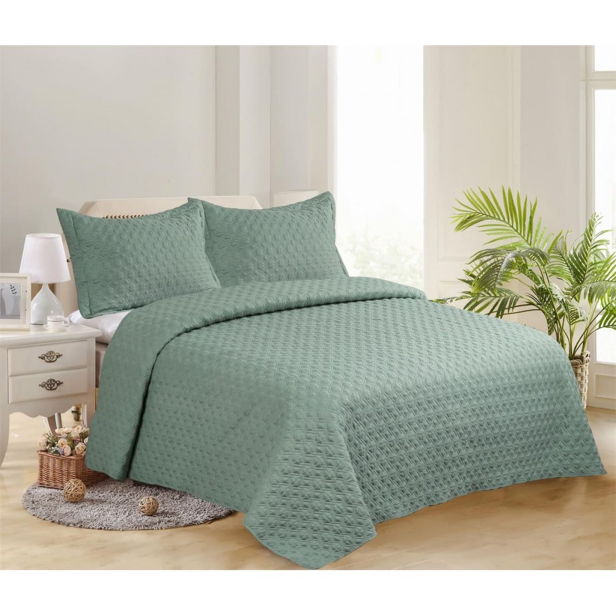 Extra double Blanket 220x240 multigauge set with pillowcases - Petrol ...