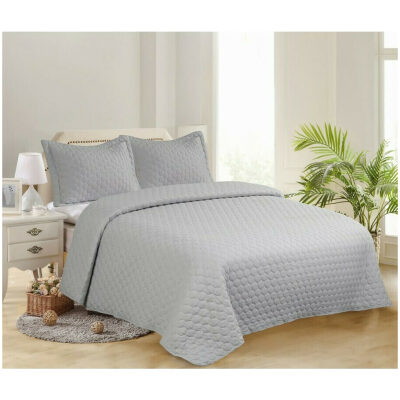 Extra double blanket 220x240 multigauge set with pillowcases Light grey