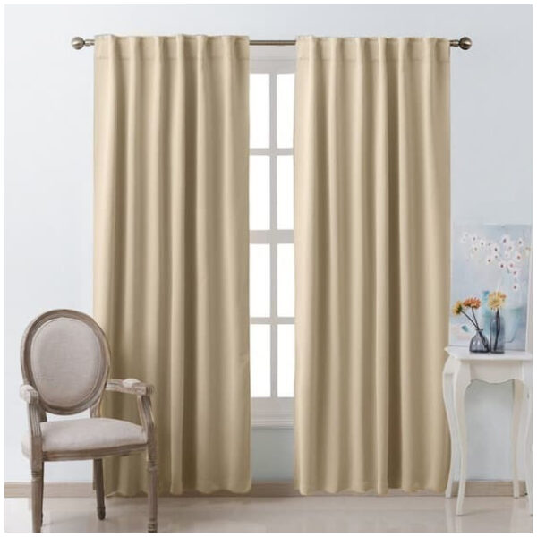 Curtain slot Black out Width 140cm x Height 260cm Beige color