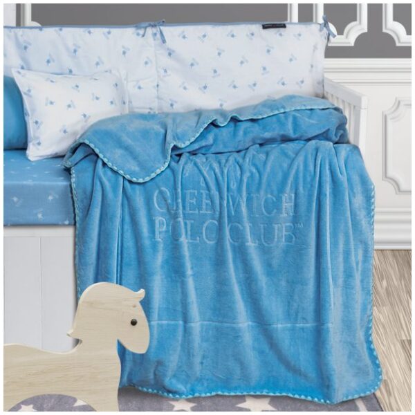 Baby velor blanket 110x140 Greenwich Polo Club 2951 Ciel