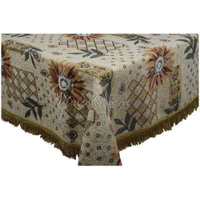 Round tablecloth 174 retro Malco Home Ecru