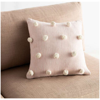 Decorative pillowcase 43x43 Gofis Home Poms Pink