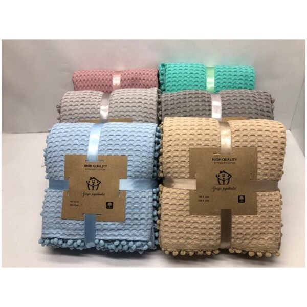 Blanket pique extra double 220x240 Light blue