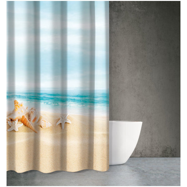 Bath curtain 180×200 Saint Clair Seawater Des 615 Blue Beige