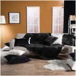 Sofa throw 130x160 Teoran Pelt 13 Black