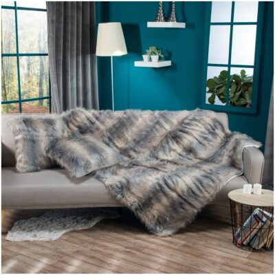 Sofa throw 130×160 Teoran Pelt 14 Grey Beige