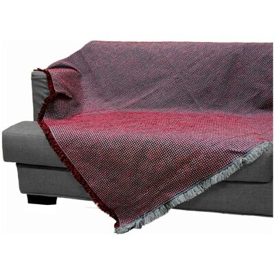 Sofa throw double-sided chenille Malco Home Cross Bordeaux Grey