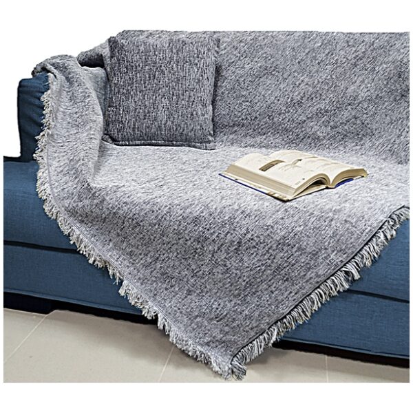 Sofa throw chenille monochrome Malco Home Grey