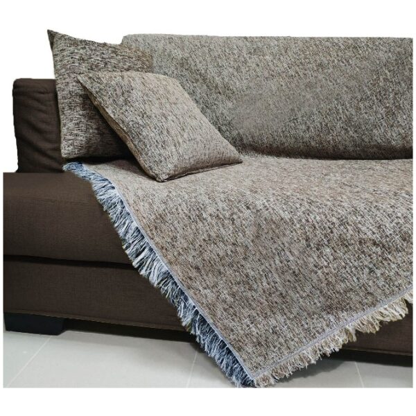 Sofa throw chenille monochrome Malco Home Cigar