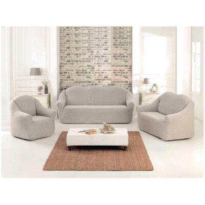 Sofa covers set 3 pcs Beauty Home 1581 Beige