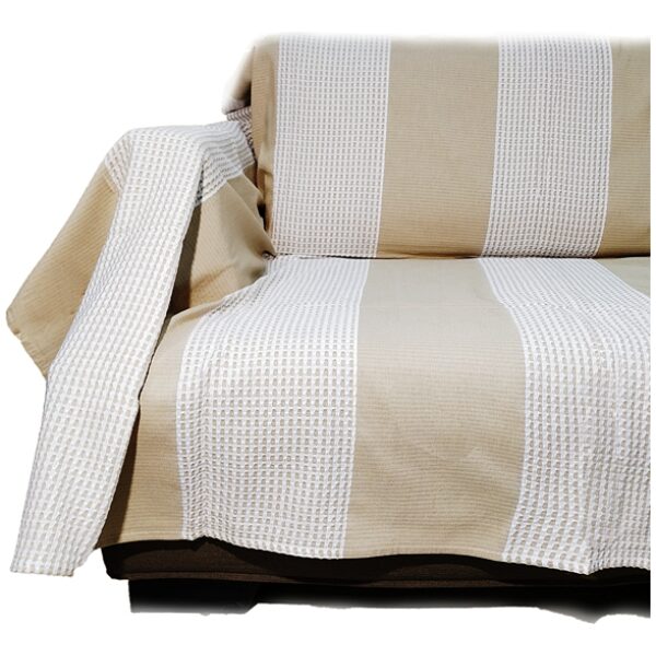 Sofa throw set 3 pcs cotton Malco Home Beige