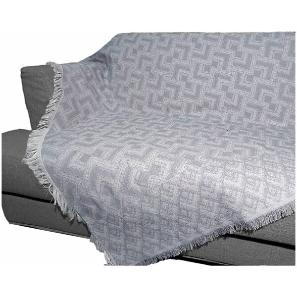 Sofa throw set 3 pieces double-sided cotton Malco Home Bricks Grey