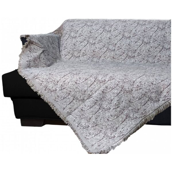 Sofa throw set chenille Malco Home Woody Grey