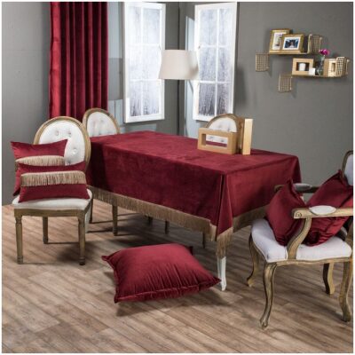 Tablecloth 140x180 Teoran Velvet bordeaux