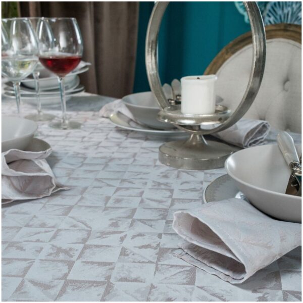 Tablecloth set 7 pcs Teoran Eze Beige Grey