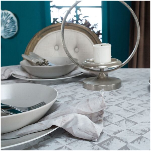 Tablecloth set 7 pcs Teoran Eze Beige Grey