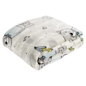 Baby fleece blanket Das Home Relax 4767 Ecru Light Blue