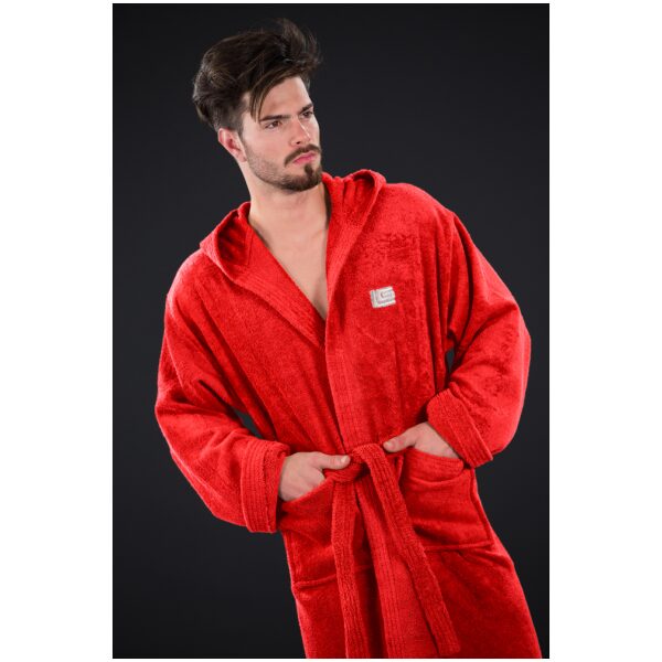 Hooded bathrobe Guy Laroche Daily Red