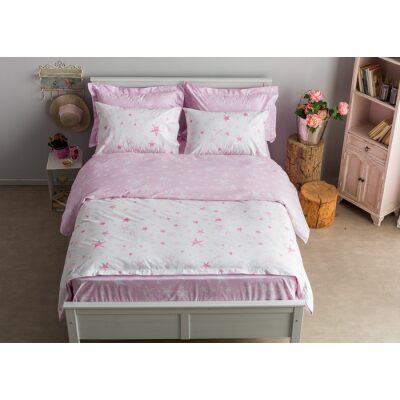 Duvet cover single 160x250 Galaxy Pink White