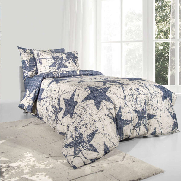 Bed sheets set 160x250 Saint Clair Galaxy Blue Beige