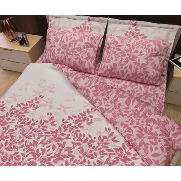 Double bed sheets set 200x260 Organic Pink Ecru