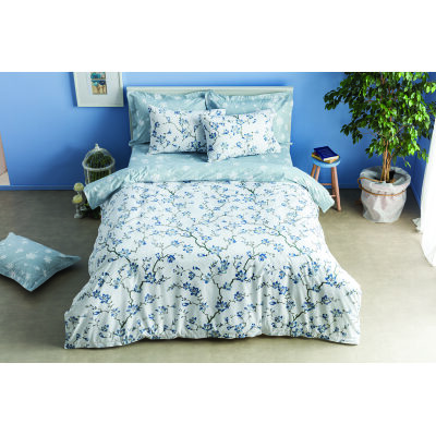 Double sheets set 200×260 Almond tree Light Blue White