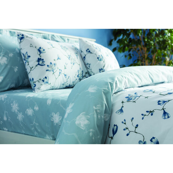 Double sheets set 200×260 Almond tree Light Blue White