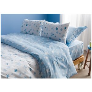 Single bed sheets set 160 × 260 Galaxy Light Blue White