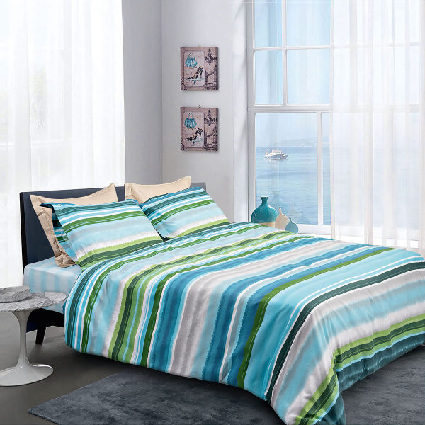 Single bed sheets set Beauty Home Hector Art 1982 Blue Green