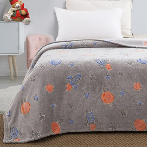 Κουβέρτα fleece φωσφορίζουσα Beauty Home Art 6149 Γκρι