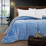 Phosphorescent blanket quilt Beauty Home Art 6156 Light blue