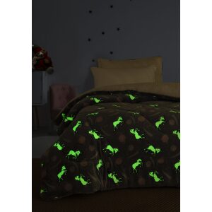 Phosphorescent blanket quilt 160x220 Unicorns Grey