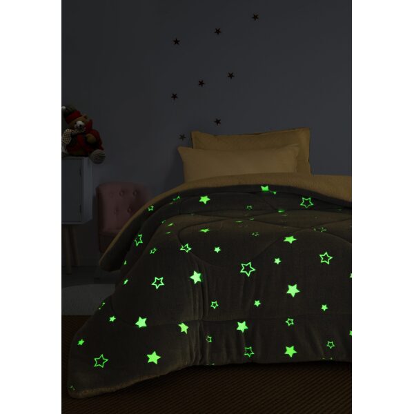 Phosphorescent blanket quilt 160x220 Stars Light blue