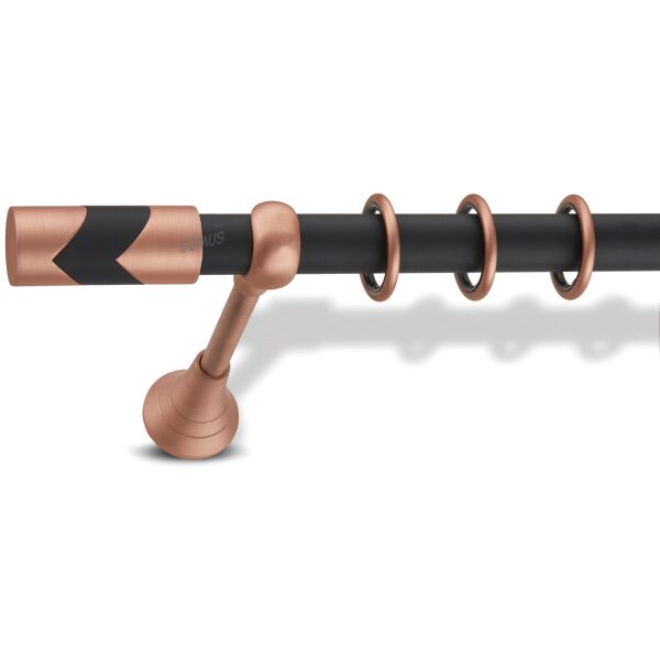 Metal curtain rod Evrotas Φ25 Domus Black Opaque Copper