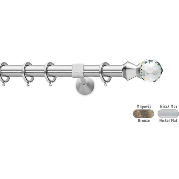 Μεταλλικό κουρτινόξυλο Φ25 Demo Tokyo Crystal