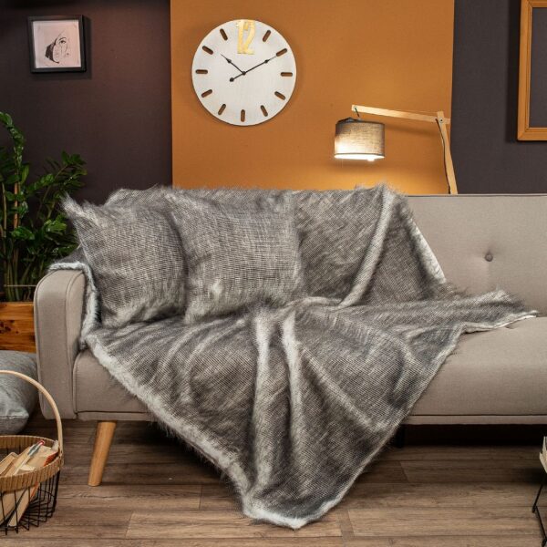 Sofa throw Teoran Pelt 18 Grey Brown