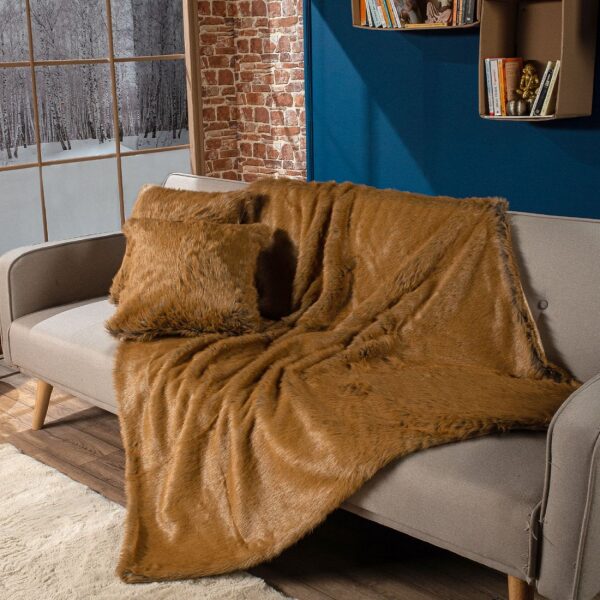 Sofa throw 130×160 Teoran Pelt 20 Brown