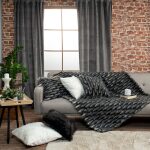 Sofa throw Teoran Pelt 22 Black