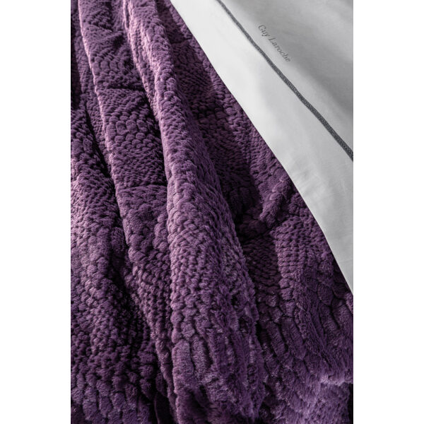 Guy Laroche Crusty Aubergine ultra-double fur blanket